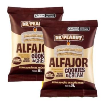Imagem de Kit 2 Alfajor com Recheio Pasta de Amendoim Dr Peanut Whey Protein Zer