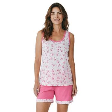 Imagem de Pijama Plus Size Short Doll Bermudoll Feminino Verão Senhora Regata - 