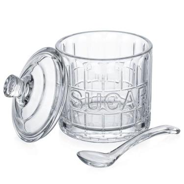 Imagem de Açucareiro de Vidro com Colher Sugar Relevo Harmony - Wolff