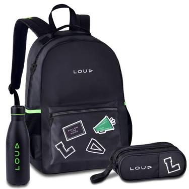 Imagem de Kit Mochila Estojo Loud Gamer Lançamento Meninos Escolar - Clio, Preto
