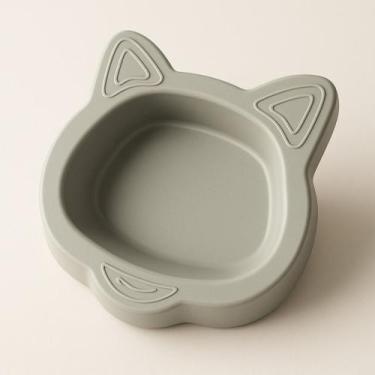 Imagem de Tigela Comedouro Bebedouro Pet Gato Carinha de Gato FaceCat 130ml Raso