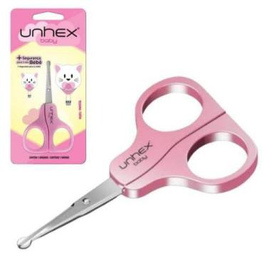 Imagem de Tesoura Infantil Para Bebê Unha Tesourinha Unhex Baby Rosa