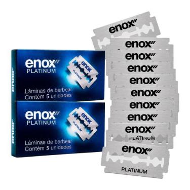 Imagem de Kit 10 Lâminas de Barbear Navalha para Barbeador Fio Duplo Aço Inox Pl