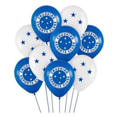 Imagem de Balao N8 Tema Cruzeiro Decoraçao Evento Festa Bexiga Futebol - Piffer