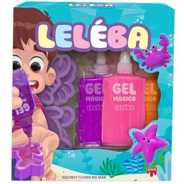 Imagem de Slime Leleba Gel Mágico 3 Cores Não Tóxico Estimula Criatividade Doce Brinquedo