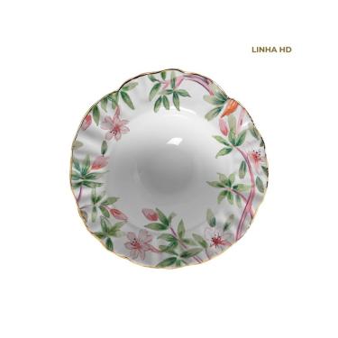 Imagem de Tigela Média Pink Palm com Design Tropical Sofisticado para Mesa Posta Maison Blanche