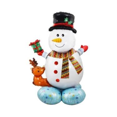 Imagem de Decoração De Árvore De Natal Grande Com Papai Noel, Pinguim, Cervo E B