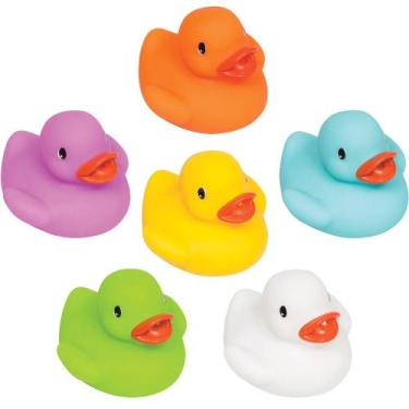 Imagem de Patinho de borracha para banho bebê kit 6 un - buba - colors