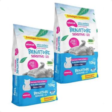 Imagem de 2 Areia Higienica Gatos Biodegradavel Bionature Grãos Finos 10Kg - Wis