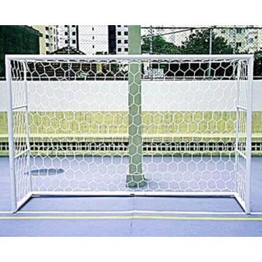 Imagem de Rede Futebol Salao / Futsal Colmeia 2mm Par - Pangué, Branco