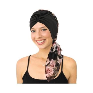 Imagem de Turbante Hijab Com Estampa Floral Para Mulheres, Pré-Amarrado, Para Qu