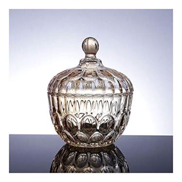 Imagem de Tigela de açúcar grande multifuncional com tampa transparente, pote de armazenamento de tempero de especiarias de vidro, caixa de tempero, 18,5 cm x 14,0 cm