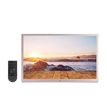 Imagem de JWCN Moldura para foto, 38 cm, liga de alumínio, ultrafina, lateral estreita, HD 1080p, montagem na parede, controle remoto digital, máquina de publicidade de álbum eletrônico - compatibilidade com presente, ouro rosa, atualizado