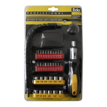 Imagem de Chave em Jogo 40 pç Intercambiáveis Com Cabo Flex - Eda