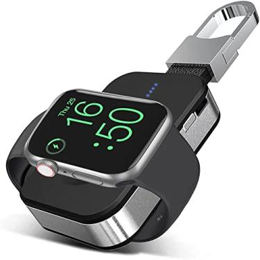 Imagem de Carregador portátil sem fio para Apple Watch 8/7/6/5/4/3/2/1/SE, chaveiro magnético de 1000 mAh, carregador de relógio portátil para viagem com 4 indicadores LED compatíveis com todas