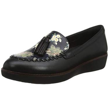 Imagem de FitFlop Mocassins Femininos, Preto 001, 5 Big Kid