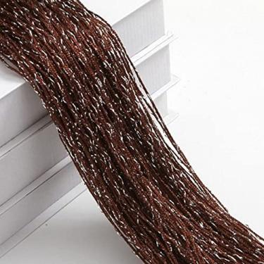 Imagem de 1 peça Glitter Cortina Porta Cortina Miçangas Divisores de Sala Fringe Fringe Tecido Poliéster Painel de Janela 1x2m DIY Decoração de Casa, Chocolate