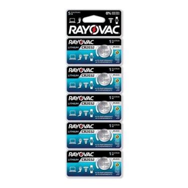 Imagem de 5 Bateria Cr2032 Rayovac Placa Alarme Controle Hp12c Balança