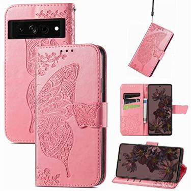 Imagem de YUNCHAO Caixa de telefone Para o Google Pixel 7 Pro 5g Butterfly Love Flower Leather Telefone Case capa para celular