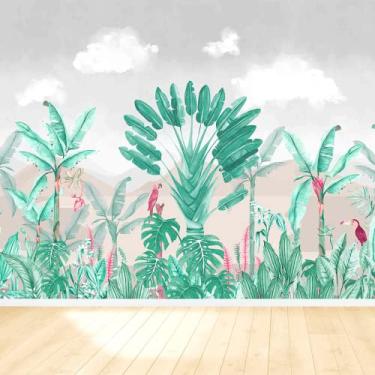 Imagem de Papel de Parede Mural Oásis I Crie Paredes I Impresso em alta definição (M (L:2,40m x A:2,80m, Verde Água)