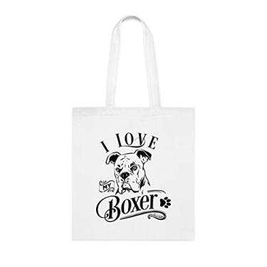 Imagem de Sacola I Love My Boxer, presente boxer, bolsa de ombro boxer, bolsas reutilizáveis boxer, ideia de presente de cesta de Natal de aniversário, presente para ela, presente para ele,