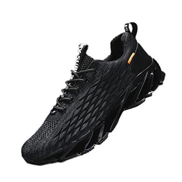 Imagem de Elonglin Tênis de Corrida Masculino Tênis de Treinamento de Malha Respirável Leve Preto 44