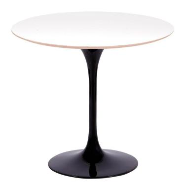 Imagem de Mesa Saarinen Redonda Fórmica Branca 137cm - Base Preta