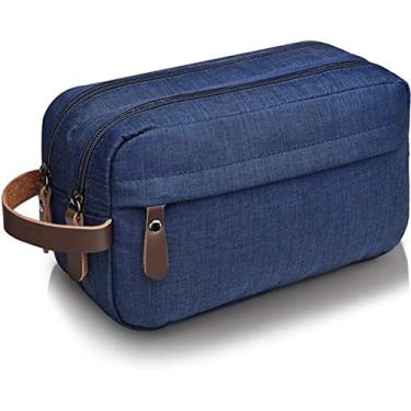 Imagem de Krobot Necessaire de Pendurar para Higiene Pessoal, Necessaire Masculina Bolsa Organizadora Viagem Estojo, Organizador de Viagem para Artigos de Higiene, Cosméticos, Escovas, Maquiagem (Marinho)