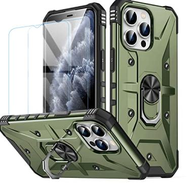 Imagem de Capa para iphone 14 Pro Max (2 protetores de tela de vidro temperado), iphone 14 Pro Max Case, iphone 14 Pro Max Capa (verde)