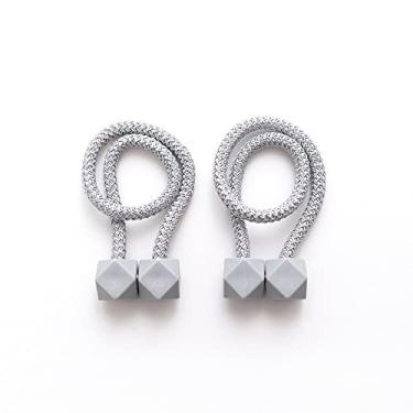 Imagem de Correia de cortina sem perfuração simples, sem instalação, fivela magnética, prendedores de cortina, suportes de cortina, T10,4 pcs