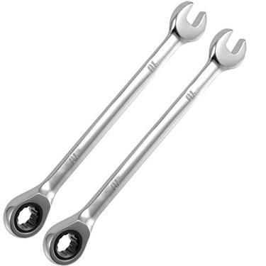 Imagem de FAATCOI Conjunto de 2 chaves catraca de 10 mm, chave de combinação, movimento de 5° e 72 dentes para espaço apertado