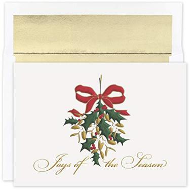 Imagem de Masterpiece Studios Cartões de Natal premium Holiday Collection 15 unidades em relevo com envelopes revestidos de alumínio, 19,8 cm x 14,2 cm, Visco Joy (942300)
