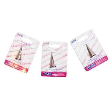 Imagem de JA Kitchens Set of 3 Seamless Stainless Steel Writer Cake Decorating Tubes (Sizes: 1, 1.5, & 2)