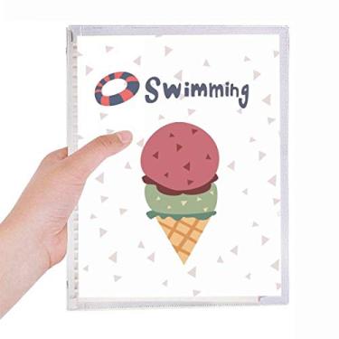 Imagem de Boia de natação de verão, caderno de sorvete, folhas soltas, diário recarregável, papelaria