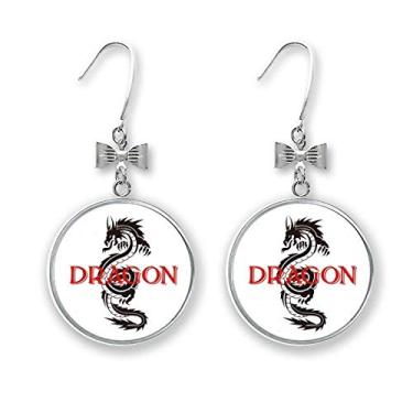 Imagem de Brincos de arco de animais ocidentais com dragão mito, animais orientais, gancho perfurado