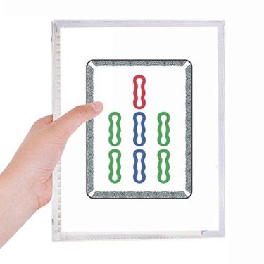 Imagem de Caderno Mahjong Bamboo Bar 7 azulejos padrão folha solta diário recarregável artigos de papelaria