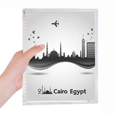 Imagem de Caderno com estampa de avião Egypt Morden City com folhas soltas e diário recarregável
