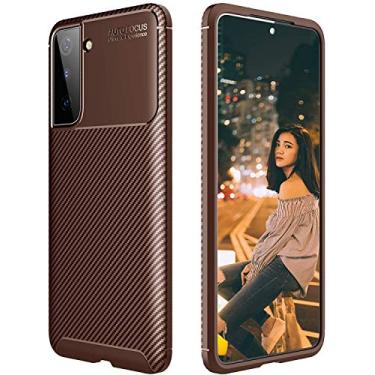 Imagem de Capa Capinha Anti Impacto Para Xiaomi Mi 11 Lite com Tela de 6.55" polegadas - Case Com Desenho Fibra De Carbono Shock Queda - Danet (Marrom)