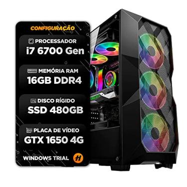 Imagem de Pc Gamer Hertz Core i7 6700, 16GB DDR4, SSD 480GB, GTX 1650 4GB, 500W, Gabinete Gamer RGB