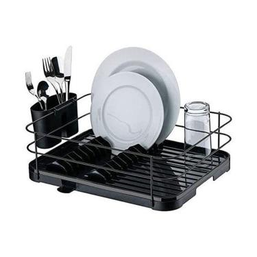 Imagem de Escorredor Louças Porta Talheres Pratos Preto Onix