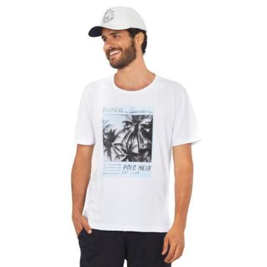 Imagem de Camiseta Masculina Estampa Tropical Polo Wear Branco