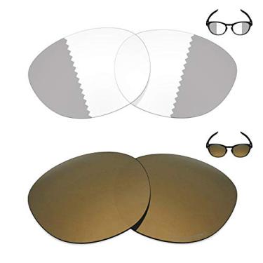 Imagem de 2 pares de lentes de reposição para óculos de sol Oakley Latch da Mryok+ - cinza eclipse fotocromático/bronze dourado