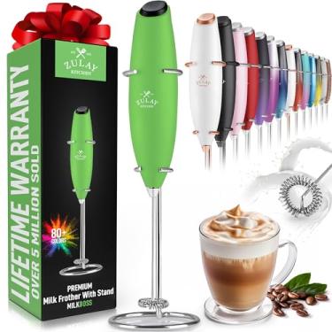 Imagem de Zulay Kitchen Potente espumador de leite – batedor de bebida portátil ultrarrápido – batedor elétrico de espuma para café, latte, cappuccino, frappe, matcha e creme de café – Milk Boss Clover
