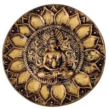 Imagem de Incensário Vareta Redondo Buda Hindu Yoga Queimador de Incenso Resina Decoração