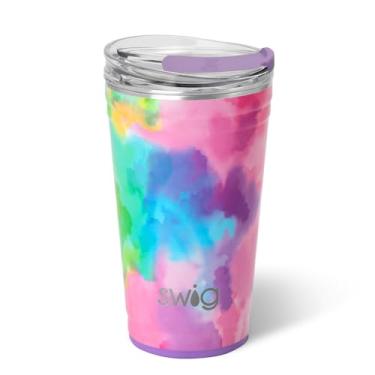 Imagem de Swig Life Copo de festa de 680 g, copo de festa isolado empilh vel com tampa EZ Flow, adequado para copos, pode ser lavado na lava-lou as, a o inoxid vel, copo grande de viagem para bebidas quentes e