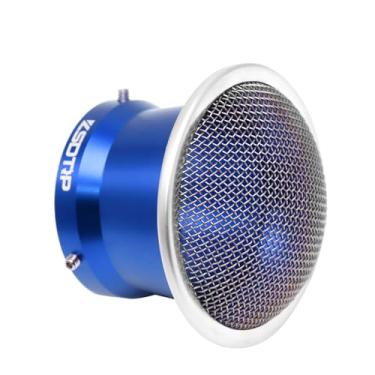 Imagem de ZSDTRP Filtro de ar do carburador, pilha de velocidade limpa, 50 mm, liga de alumínio CNC curta com malha SUS304 para PWK 21-30 mm PE28-30 mm Carb Moped Pit Dirt Bike ATV Scooter (azul, 50 mm curto)