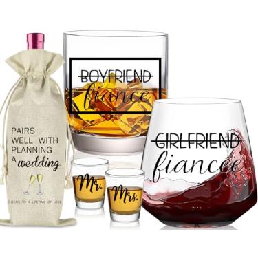 Imagem de comfit Presentes de noivado para casais - Presentes de Natal para noivos, presentes de noivado para casais recém-noivos, presentes para futuros noivos, decorações de festa de noivado, presentes de