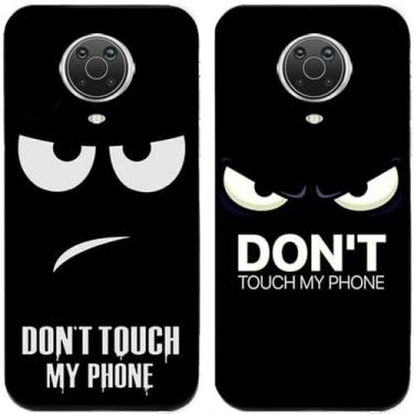 Imagem de 2 peças Don't Touch My Phone impresso TPU gel silicone capa de telefone traseira para Nokia (Nokia G10 / G20)