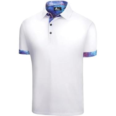 Imagem de ZITY Camisa polo de golfe masculina de manga curta atlética de tênis, 03 - Branco, 3G