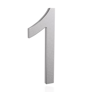 Imagem de TripDock Números de casa de upgrade premium - Número de endereço residencial flutuante de 15 cm de altura - Números de caixa de correio de alumínio antidesbotamento/acabamento prateado elegante/Número